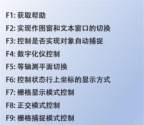 快速提升CAD技能——CAD快捷键命令大全分享（从初学者到专家，掌握这些关键命令，事半功倍）