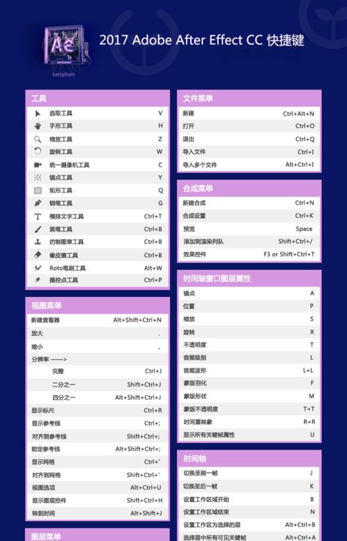 AE快捷键大全（提升工作效率）
