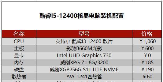 以4000元组装电脑配置清单，打造高性价比电脑（4000元电脑配置清单）