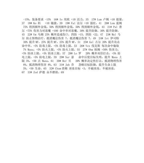 暗黑2符文之语一览表及用途解析（探索暗黑2世界的奥秘）