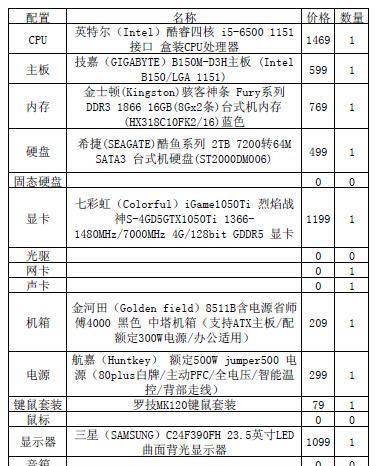 以4000元组装电脑配置清单（打造高性价比的4000元电脑配置）