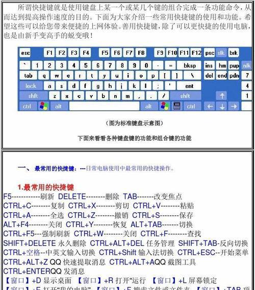 电脑键盘上的各个按键功能解析（探索键盘按键的奥秘）