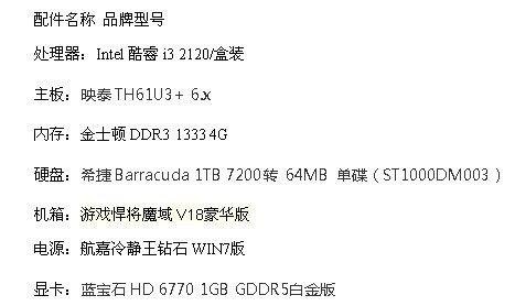 台式电脑组装机配置单详细是什么？如何根据需求选择合适的配置？